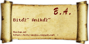 Bitó Anikó névjegykártya