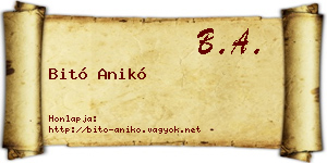 Bitó Anikó névjegykártya